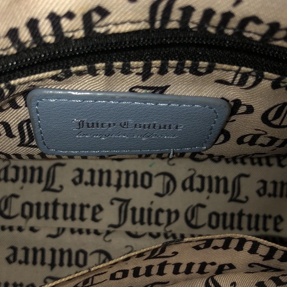 Juicy Couture Light Blue Rhinestone Logo Satchel